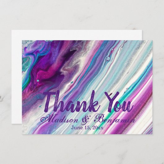 Persoonlijke Paarse Aqua Weddenschap Hartelijk dan (Voorkant / Achterkant)