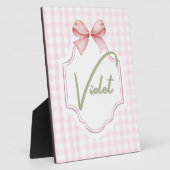 Persoonlijke Paarse Baby Meisje Slaapkamer Boog &  Fotoplaat (Zijkant)