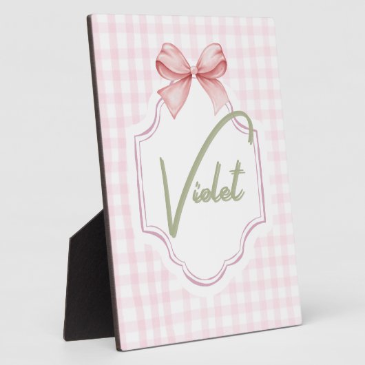 Persoonlijke Paarse Baby Meisje Slaapkamer Boog &  Fotoplaat (Zijkant)