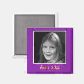 Persoonlijke Paarse begroeting Aangepaste foto en  Magneet (Voorkant / Achterkant)
