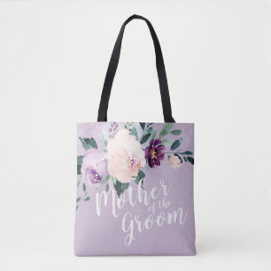Persoonlijke paarse bloem bruid van de bruidegom-m tote bag