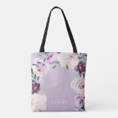 Persoonlijke paarse bloem bruid van de bruidegom-m tote bag (Achterkant)