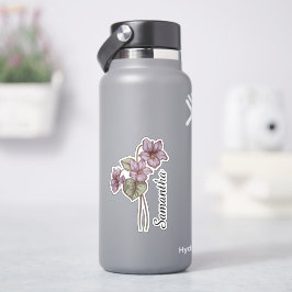 Persoonlijke Paarse Bloem Naam Aangepaste Botanisc Sticker