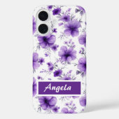 Persoonlijke Paarse Bloem telefoonhoes voor iPhone Case-Mate iPhone Case (Achterkant)