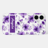 Persoonlijke Paarse Bloem telefoonhoes voor iPhone Case-Mate iPhone Case (Achterkant (horizontaal))