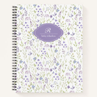 Persoonlijke Paarse Bloemen Notitieboek
