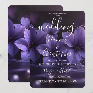 Persoonlijke Paarse Bloemen Vloeibare Nevel Bruilo Kaart