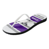 Persoonlijke Paarse en grijze Teenslippers (Schuin)