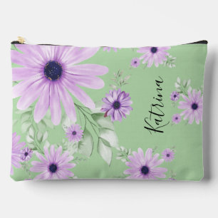 Persoonlijke paarse en groene waterverf bloemen etui