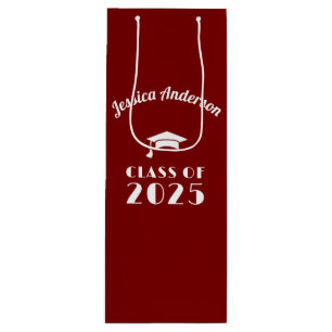 Persoonlijke paarse en witte afgradatie  wijn cadeautas