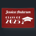 Persoonlijke paarse en witte afstuderen  spandoek<br><div class="desc">Aangepaste paarse en witte afstuderen aangepaste onderzetter.</div>