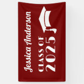 Persoonlijke paarse en witte afstuderen  spandoek (Verticaal)