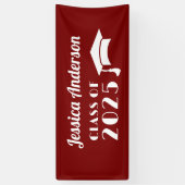 Persoonlijke paarse en witte afstuderen  spandoek (Verticaal)