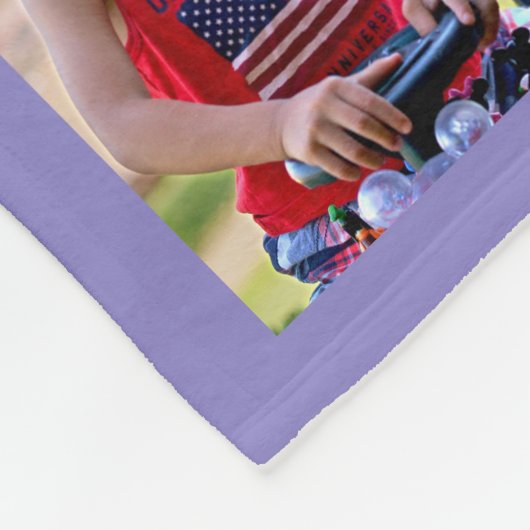 Persoonlijke paarse fotocollage-monogramcadeau fleece deken (Hoek)