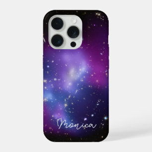 Persoonlijke Paarse Galaxy Hemel Foto iPhone 15 Pro Case