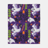 Persoonlijke Paarse Geest Kindernaam Monogram Fleece Deken (Voorkant)