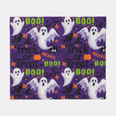 Persoonlijke Paarse Geest Kindernaam Monogram Fleece Deken (Voorkant (Horizontaal))