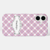 Persoonlijke Paarse Geruite Hoestelcase Case-Mate iPhone Case (Achterkant (horizontaal))