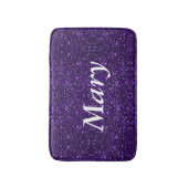Persoonlijke Paarse Glitter Badmat (Voorkant Verticaal)