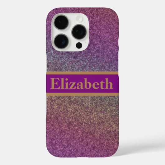 Persoonlijke Paarse Glitter Faux Folie Confetti Case-Mate iPhone Case (Achterkant)