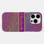 Persoonlijke Paarse Glitter Faux Folie Confetti Case-Mate iPhone Case (Achterkant (horizontaal))