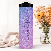Persoonlijke Paarse Glitter Thermosbeker