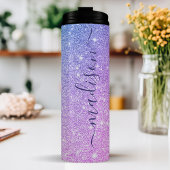 Persoonlijke Paarse Glitter Thermosbeker