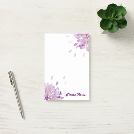 Persoonlijke Paarse Globe Bloem Post-it® Notes (Kantoor)