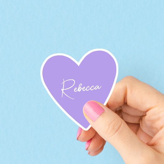 Persoonlijke Paarse Hart Sticker