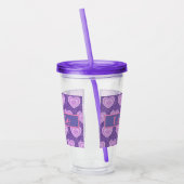 Persoonlijke Paarse hartbeker Acryl Drinkbeker (Links)