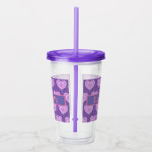 Persoonlijke Paarse hartbeker Acryl Drinkbeker (Rechts)