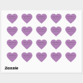 Persoonlijke paarse hartstickers hart sticker (Vel)