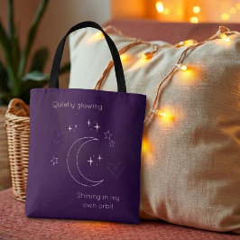 Persoonlijke paarse hemel lijn kunst boodschappent tote bag