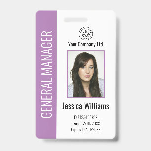 Persoonlijke paarse ID-kaart voor bedrijfsmedewerk Badge