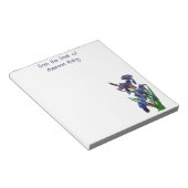 Persoonlijke Paarse Iris Note Pad Notitieblok (Schuin)