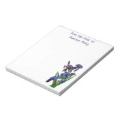 Persoonlijke Paarse Iris Note Pad Notitieblok (Linkerzijde)