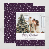 Persoonlijke Paarse kerstkaarten voor de fotografi Feestdagenkaart (Voorkant / Achterkant)