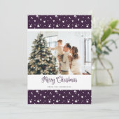 Persoonlijke Paarse kerstkaarten voor de fotografi Feestdagenkaart (Staand voorkant)