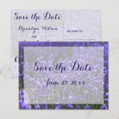 Persoonlijke Paarse Lavendel Save The Dates Aankondigingskaart (Voorkant / Achterkant)