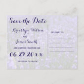 Persoonlijke Paarse Lavendel Save The Dates Aankondigingskaart (Achterkant)