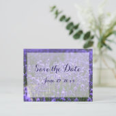 Persoonlijke Paarse Lavendel Save The Dates Aankondigingskaart (Staand voorkant)