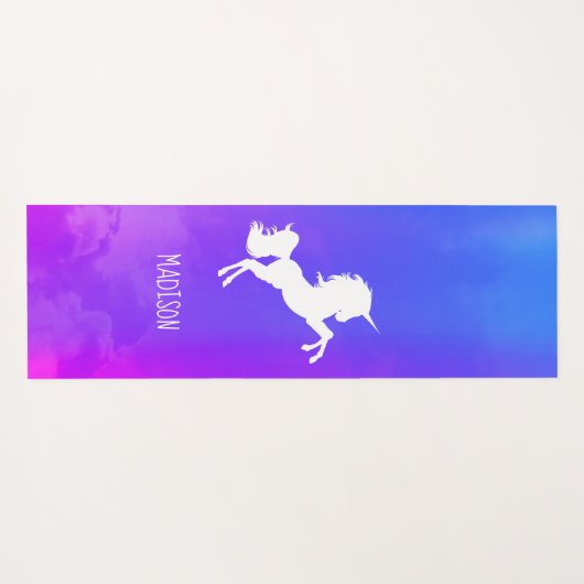 Persoonlijke Paarse lucht Regenboog Eenhoorn Yogamat (Achterkant (horizontaal))