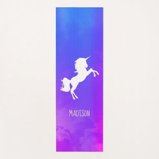 Persoonlijke Paarse lucht Regenboog Eenhoorn Yogamat (Voorkant)