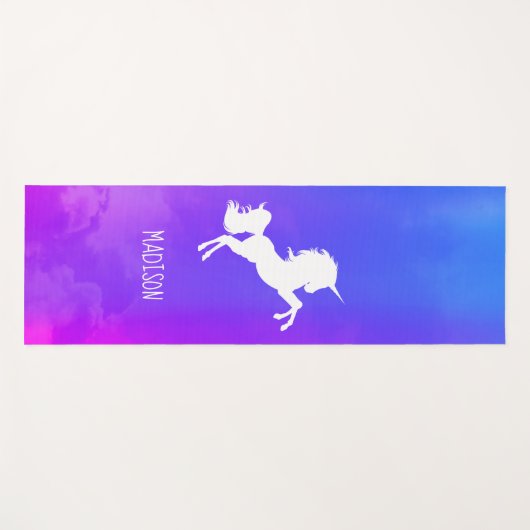 Persoonlijke Paarse lucht Regenboog Eenhoorn Yogamat (Voorkant (horizontaal))