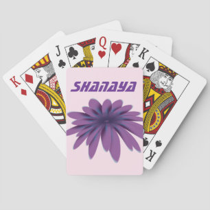 Persoonlijke Paarse Madeliefjes Bloem Illustratie Pokerkaarten