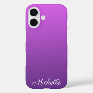 Persoonlijke paarse ombre iPhone 16 hoesje