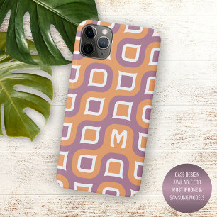 Persoonlijke Paarse Oranje Witte Midcentury Case-Mate iPhone Case