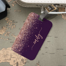 Persoonlijke Paarse Roze Gouden Glitter Handtekeni