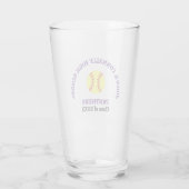 Persoonlijke paarse softbalspeler op de middelbare glas (Achterkant)