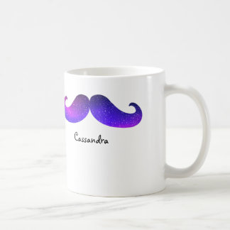 Persoonlijke Paarse sterren Mustache Koffiemok